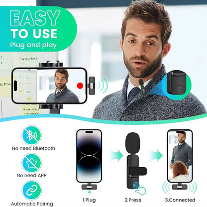 Lavalier Techsuit LW2, USB-C, Set 2 pezzi, Nero