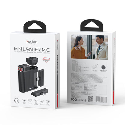 Lavaliermikrofon Yesido KR19, USB-C / Lightning, Set 2 Stück, Schwarz