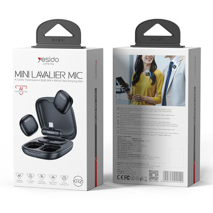 Yesido KR21 Lavalier, USB-C, Set of 2 pieces, Black