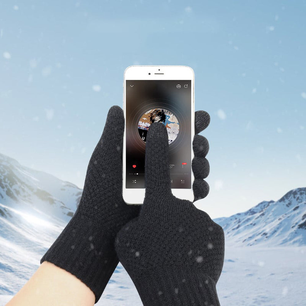 Techsuit ST0013 Winter-Touchscreen-Handschuhe für Herren, Größe 22cm, Grau