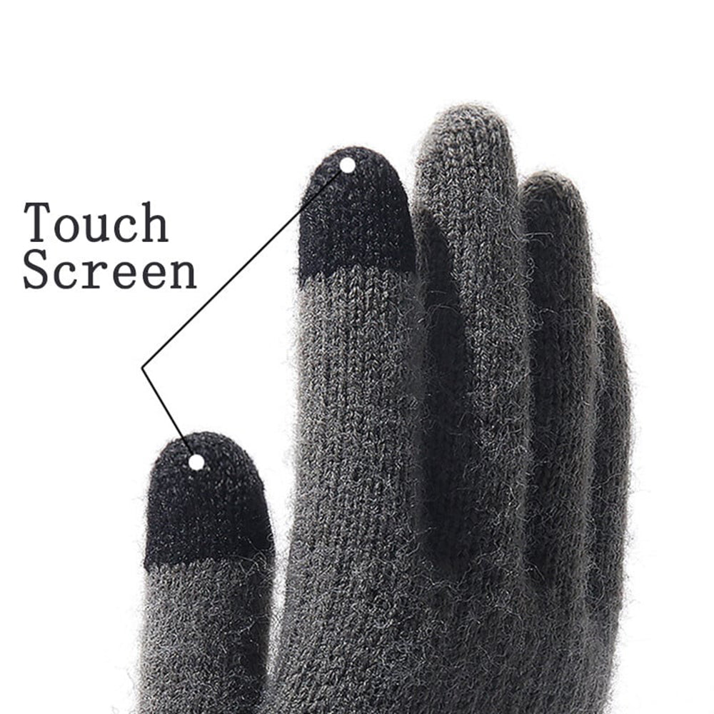 Techsuit ST0013 Winter-Touchscreen-Handschuhe für Herren, Größe 22cm, Grau