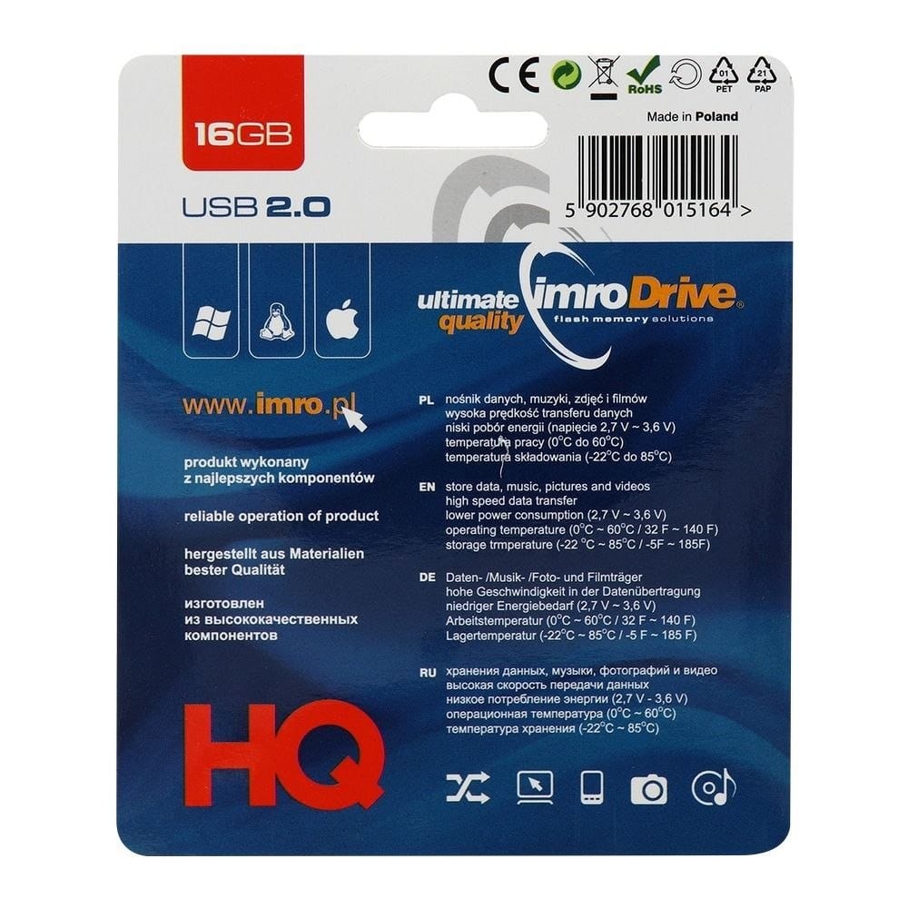 Memoria Esterna USB-A Imro, 16Gb