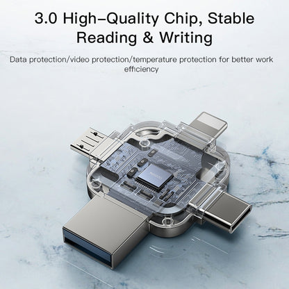 Memoria Esterna USB-A 3.0 / Lightning / USB-C / microUSB Yesido FL15, 128Gb