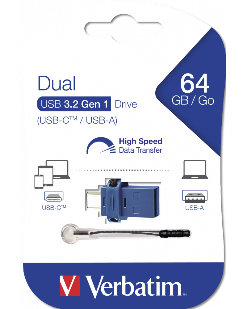 Externer Speicher USB-A 3.0 / USB-C Verbatim StoreNGo, 64Gb 49967