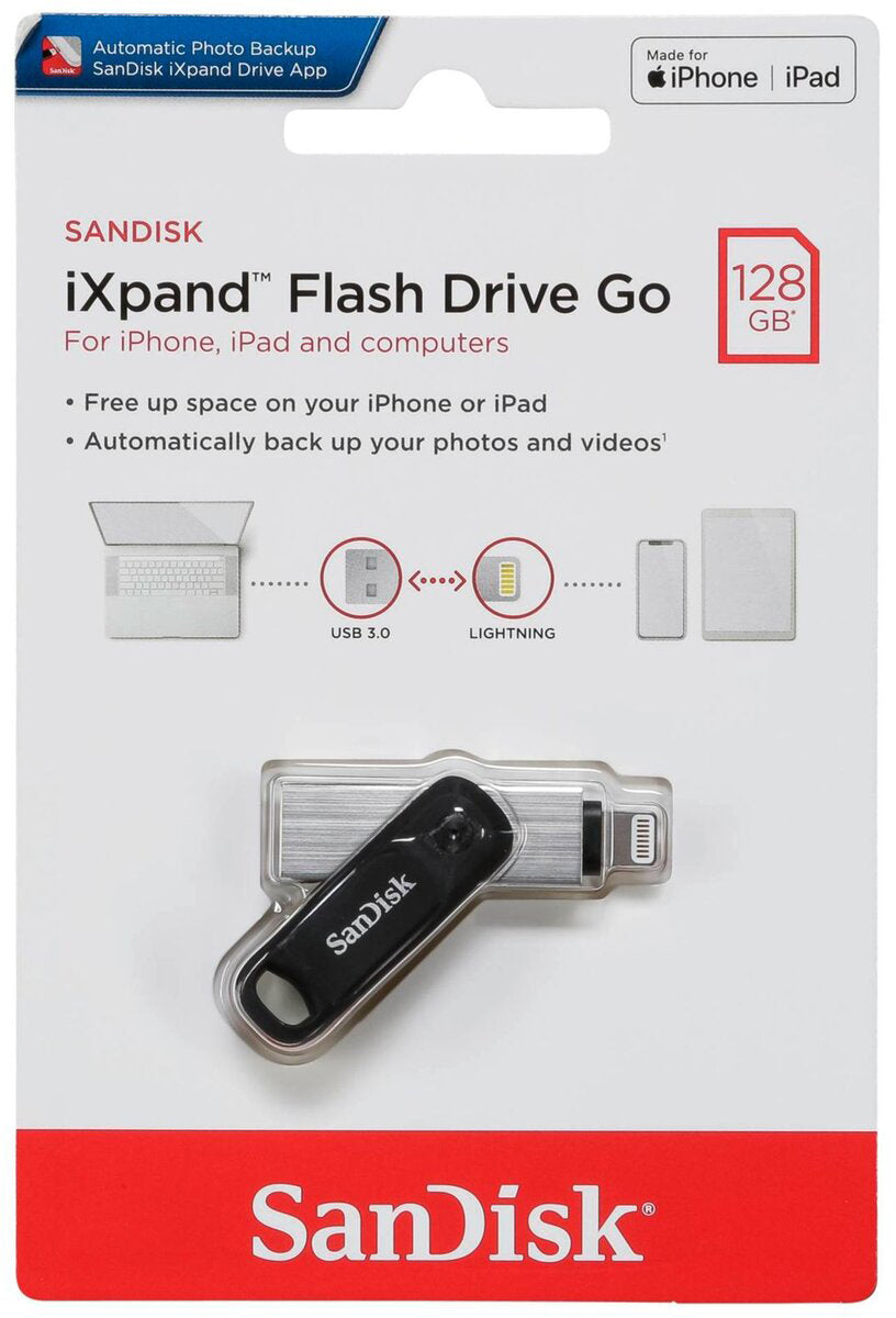 Memoria Esterna USB-A 3.0 / Lightning SanDisk iXpand Go, 128Gb SDIX60N-128G-GN6NE
