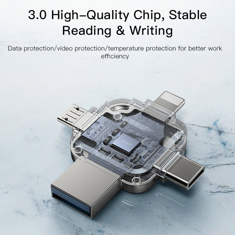 Externer Speicher USB-A 3.0 / Lightning / USB-C / microUSB Yesido FL15, 64Gb