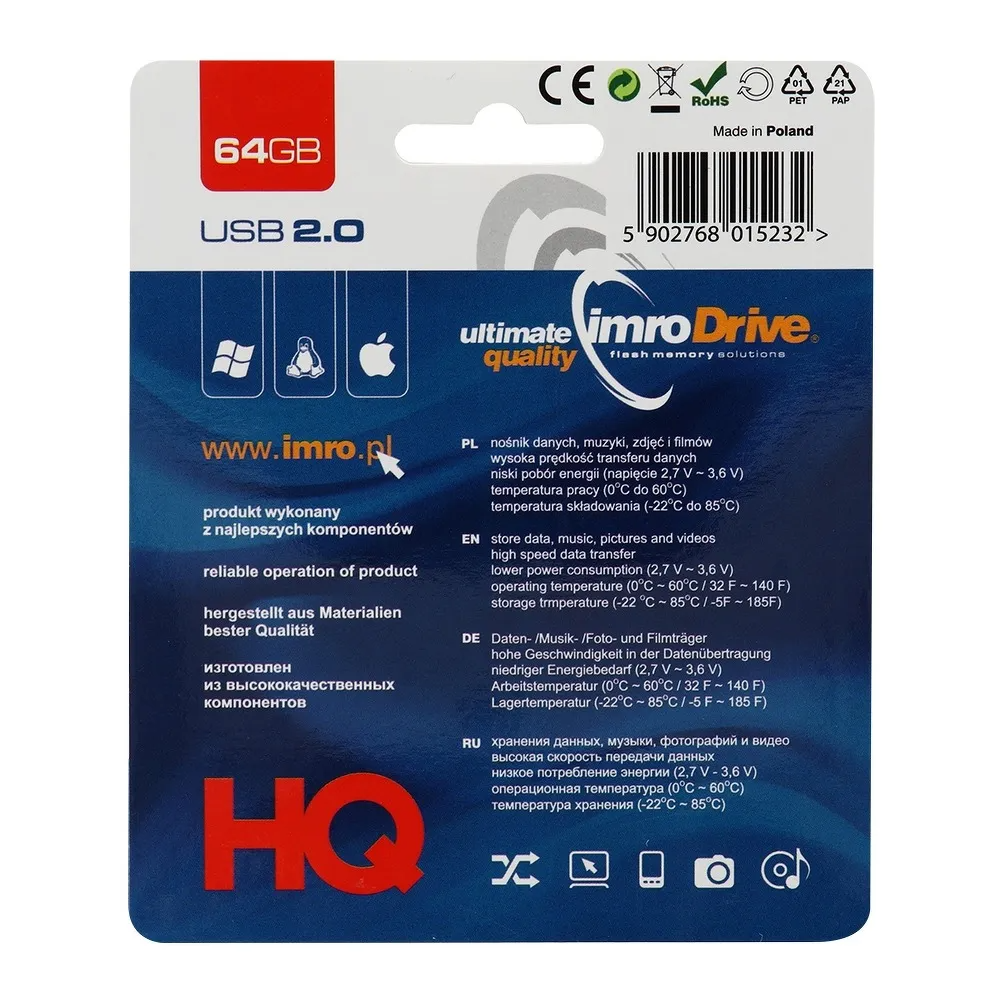 Memoria Esterna USB-A Imro, 64Gb