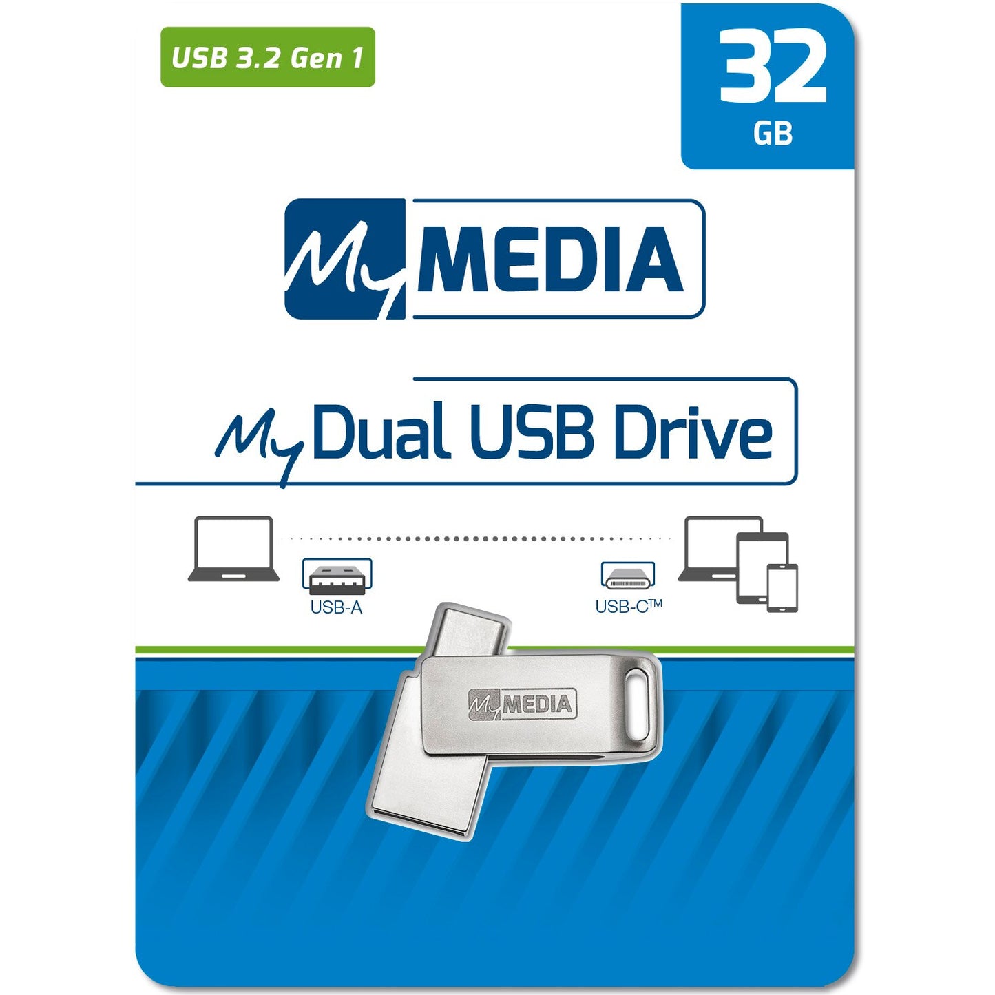 Externer USB-A Speicher Verbatim MyDual, 32GB