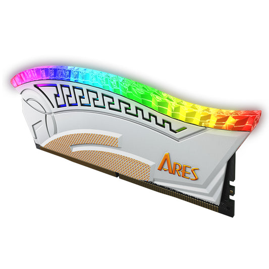 Mémoire RAM Dato Ares Armor, DDR4, RGB, 8GB, 3600Mhz, CL18, Blanche AMRGB1G88G36W