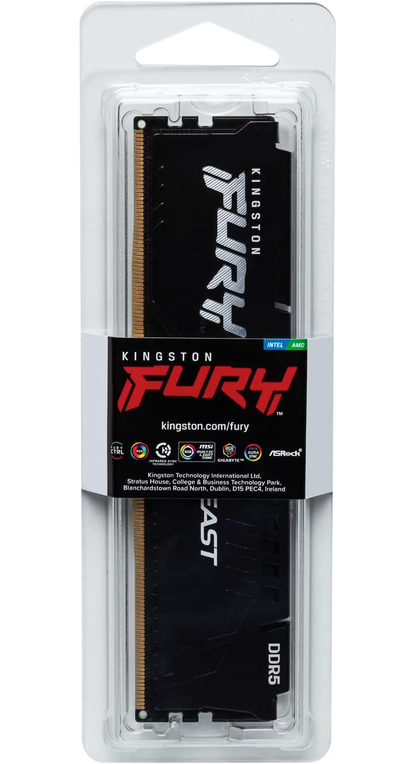 Mémoire RAM Kingston Fury Beast, DDR5, 8GB, 5600Mhz, Reconditionnée KF556C40BB-8