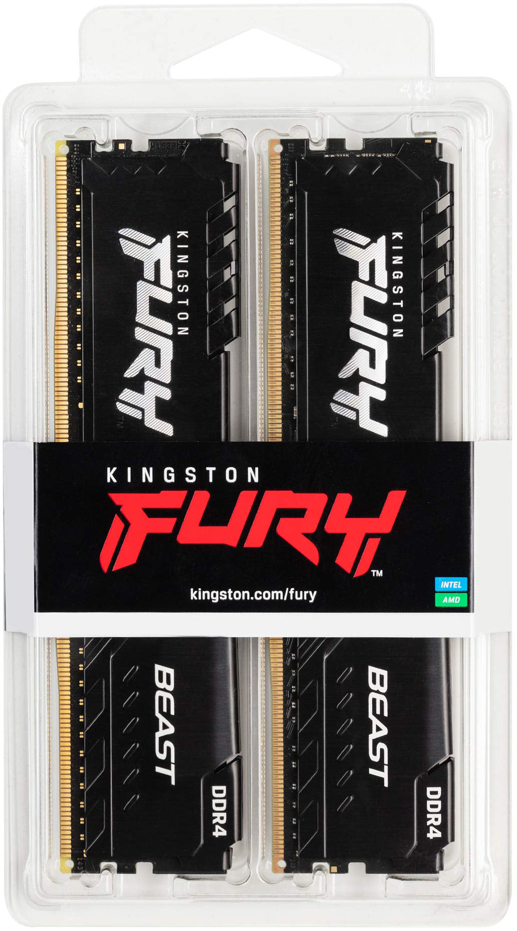 Mémoire RAM Kingston Fury Beast, DDR4, 2 x 16GB, 3200MHz KF432C16BBK2/32