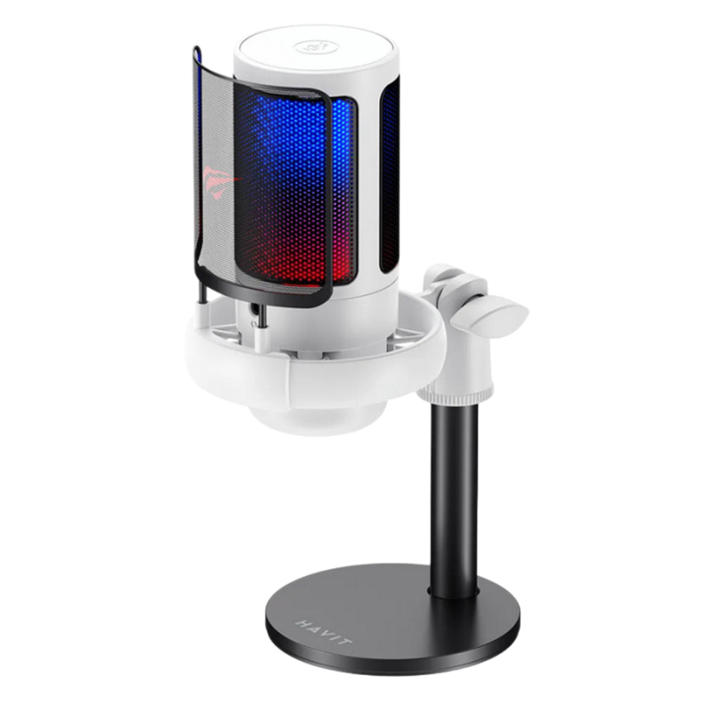 Microphone Cardioïde HAVIT GK50, RGB, USB-C, 1.8m, Noir