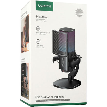 Microfono Cardioide UGREEN CM581 (65629), RGB, USB-C, 1.5m, Nero