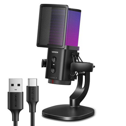 Microfono Cardioide UGREEN CM581 (65629), RGB, USB-C, 1.5m, Nero