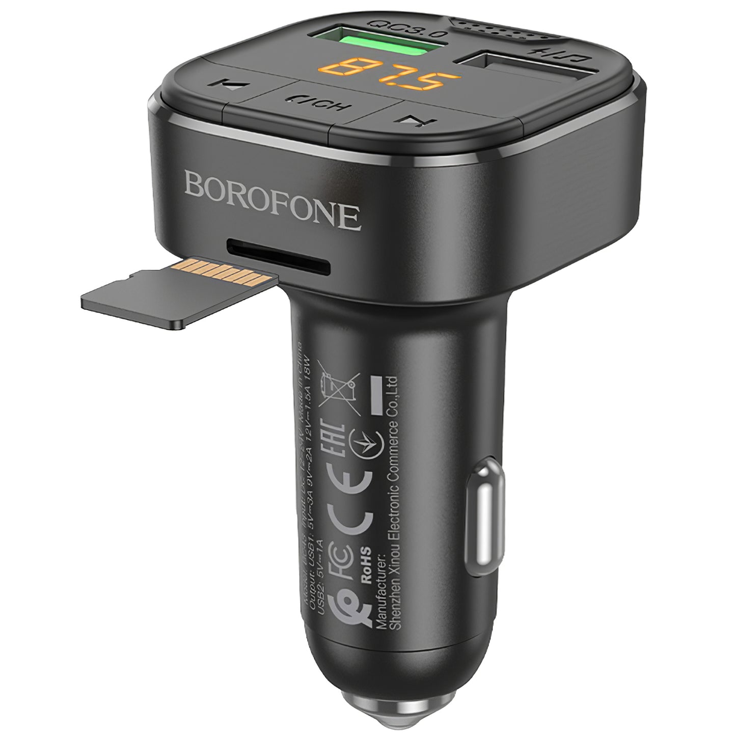Modulateur FM Bluetooth Borofone BC43 Flash, 2 x USB-A - 1 x microSD