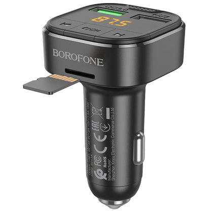 Modulateur FM Bluetooth Borofone BC43 Flash, 2 x USB-A - 1 x microSD