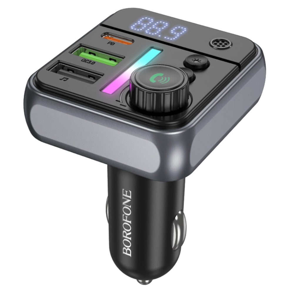 Modulatore FM Bluetooth Borofone BC50 Ascenso, 2 x USB-A - 1 x USB-C