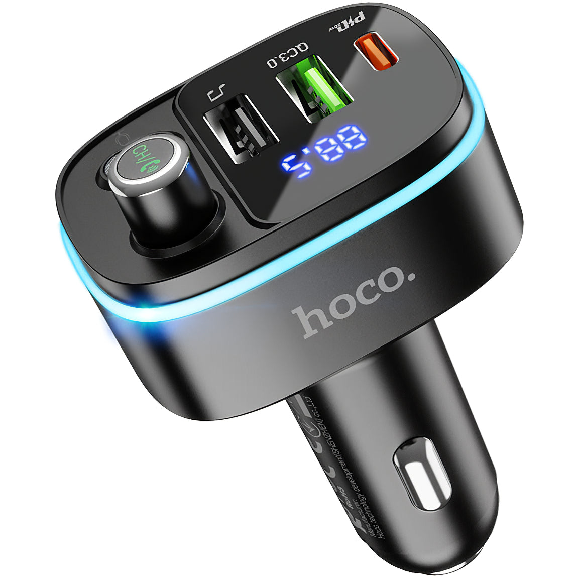 Modulatore FM Bluetooth HOCO E62 Fast, 2 x USB-A - 1 x USB-C