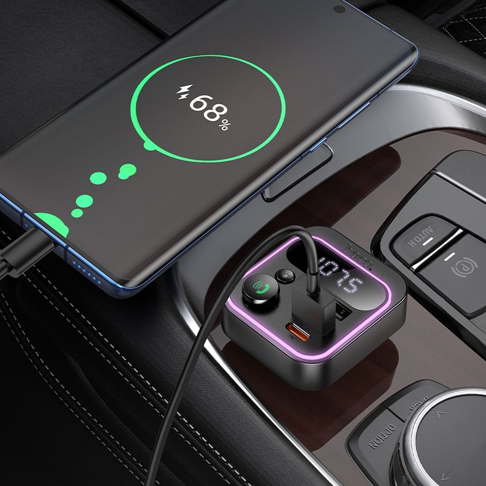 Modulateur FM Bluetooth HOCO E85, 2 x USB-A - 1 x USB-C