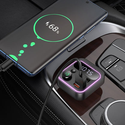 Modulateur FM Bluetooth HOCO E85, 2 x USB-A - 1 x USB-C