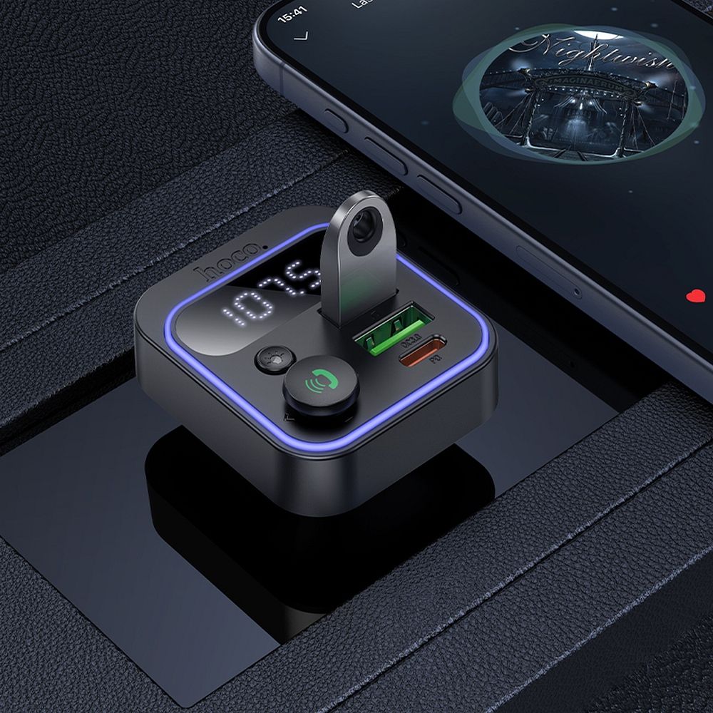 Modulateur FM Bluetooth HOCO E85, 2 x USB-A - 1 x USB-C