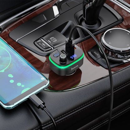 Modulatore FM Bluetooth HOCO E62 Fast, 2 x USB-A - 1 x USB-C