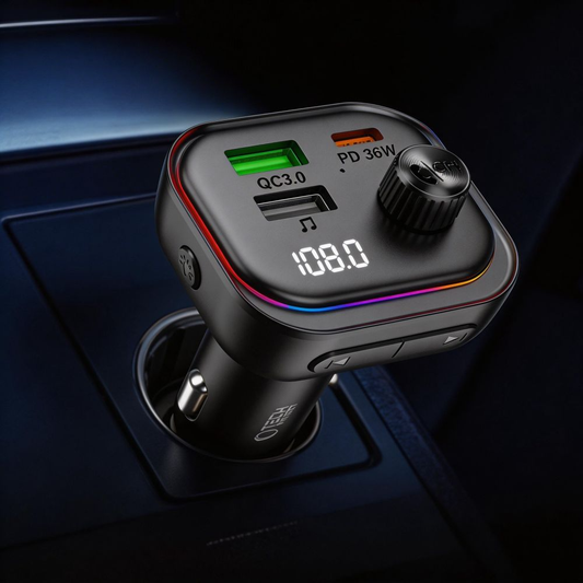 Modulateur FM Bluetooth Tech-Protect CC07, 2 x USB-A - 1 x USB-C