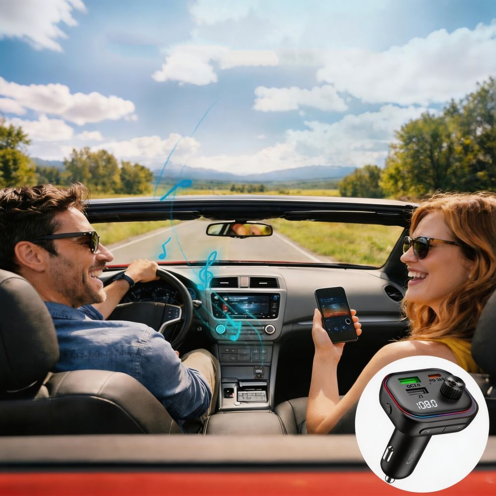 Modulatore FM Bluetooth Tech-Protect CC07, 2 x USB-A - 1 x USB-C