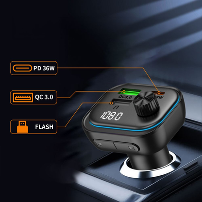 Modulatore FM Bluetooth Tech-Protect CC07, 2 x USB-A - 1 x USB-C