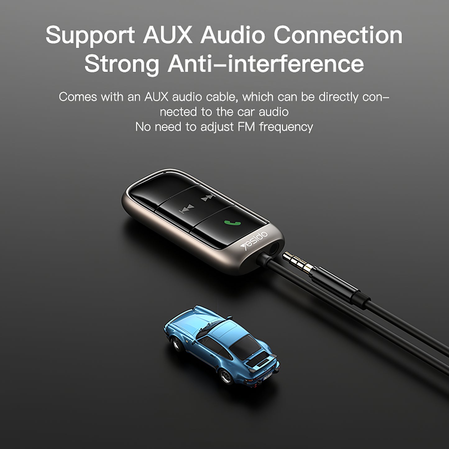FM Bluetooth Modulator Yesido YAU32, 1 x 3,5 mm - 1 x microSD