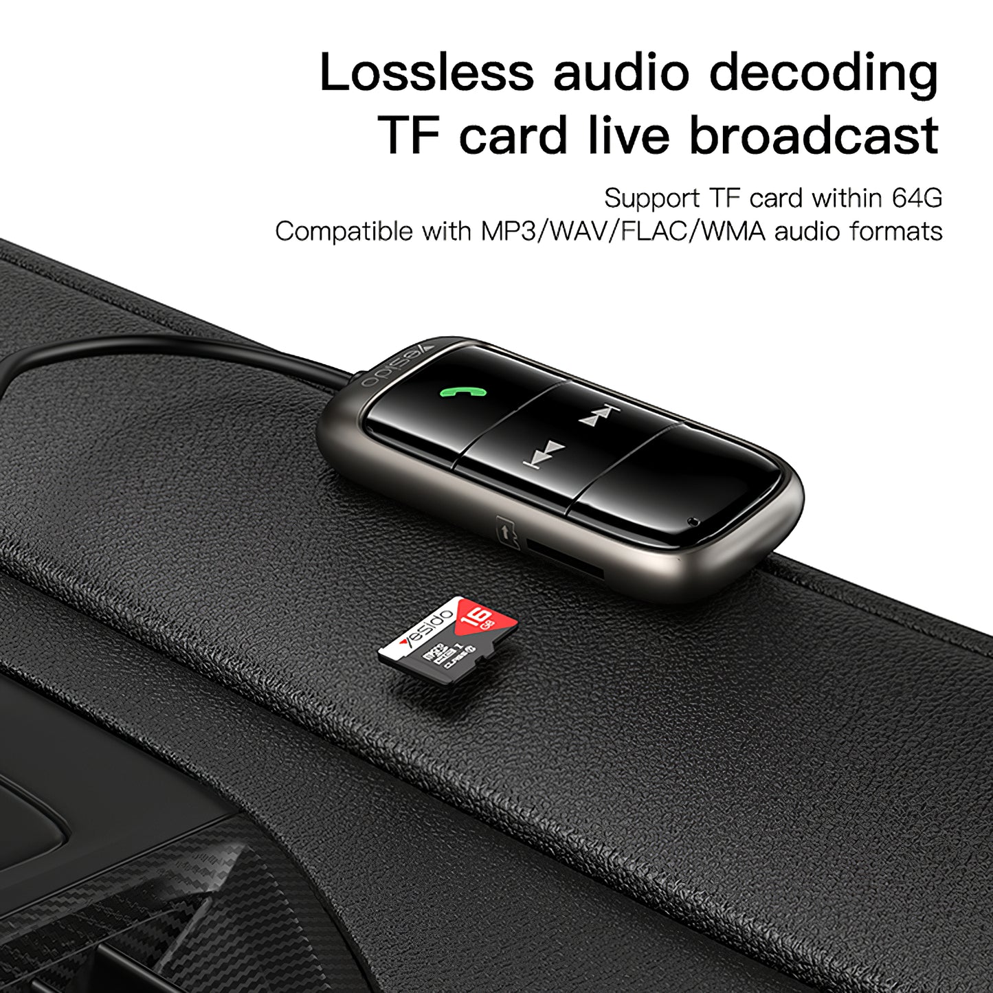 FM Bluetooth Modulator Yesido YAU32, 1 x 3,5 mm - 1 x microSD