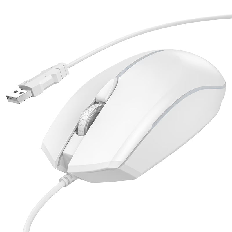 Gaming-Maus Kabelgebunden USB HOCO GM37, RGB, 2400DPI, Weiß