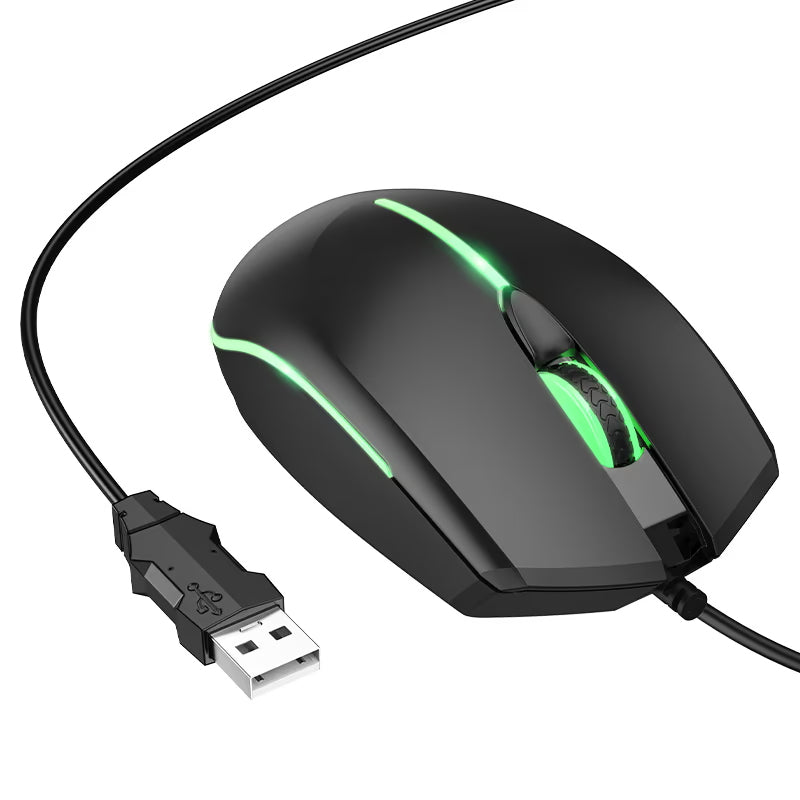 Gaming-Maus Kabelgebunden USB HOCO GM37, RGB, 2400DPI, Schwarz