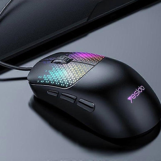Souris Gaming Filaire USB Yesido KB32, RGB, 7200DPI, Noir