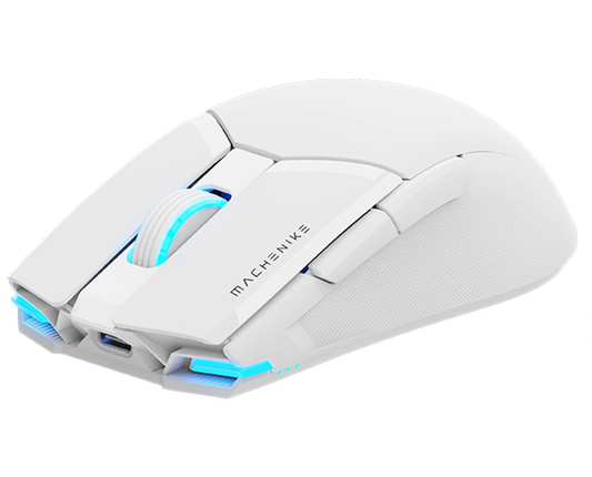 Mouse Gaming Wireless Machenike M7 Pro, 1000DPI - 26000DPI, RGB, Bianco