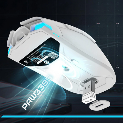 Souris gaming sans fil Machenike M7 Pro, RGB, 1000 DPI - 26000 DPI, blanc