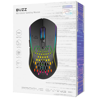 Souris Gaming Sans Fil Proove Buzz, RGB, 800DPI - 4800DPI, Noir WMBU00022401