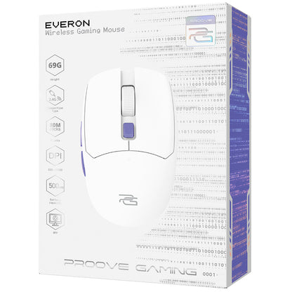 Proove Everon Wireless Gaming Mouse, 800DPI - 10000DPI, White WMEV00022002