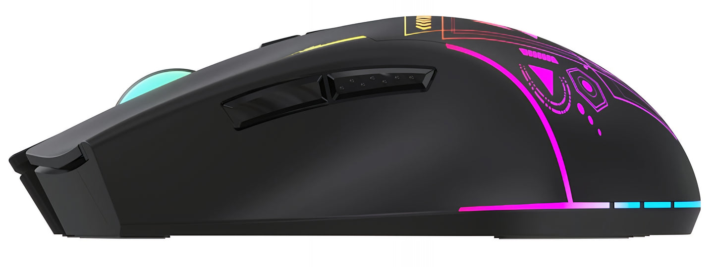 Mouse Gaming Wireless WZK WMGB-3200, 3200DPI, RGB, Nero