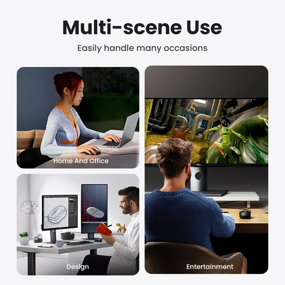 Mouse Wired USB UGREEN MU007, 1200DPI, 1.5m, Nero