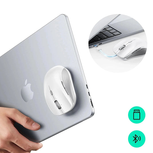 Mouse Wireless ESR MagMouse, 800DPI - 4800DPI, BT / Wi-Fi, Bianco