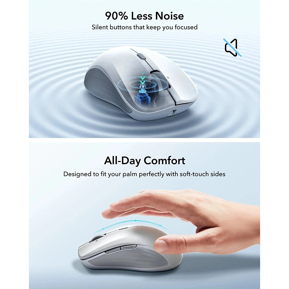 Souris sans fil ESR MagMouse, 800DPI - 4800DPI, BT / Wi-Fi, Gris