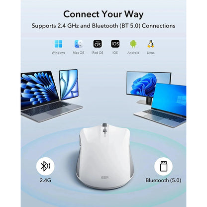 Souris sans fil ESR MagMouse, 800DPI - 4800DPI, BT / Wi-Fi, Gris