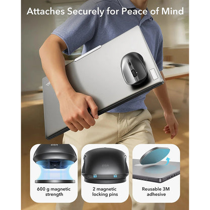 Mouse Wireless ESR MagMouse, 800DPI - 4800DPI, Grigio