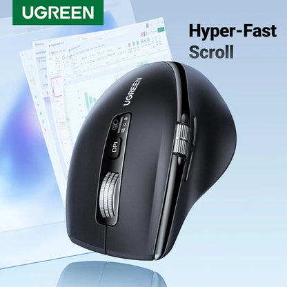 Souris sans fil UGREEN M751, 5000DPI, BT / Wi-Fi, Noir