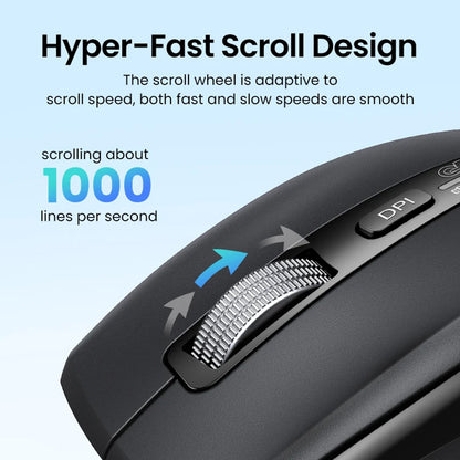 Souris sans fil UGREEN M751, 5000DPI, BT / Wi-Fi, Noir