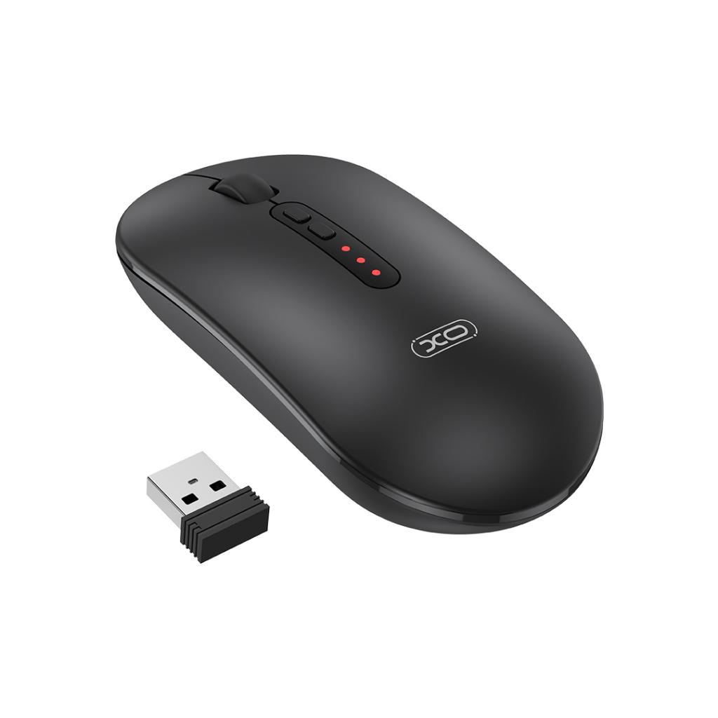 Wireless Mouse XO Design M13 Silent Tri-mode, 1600DPI, BT / Wi-Fi, Black