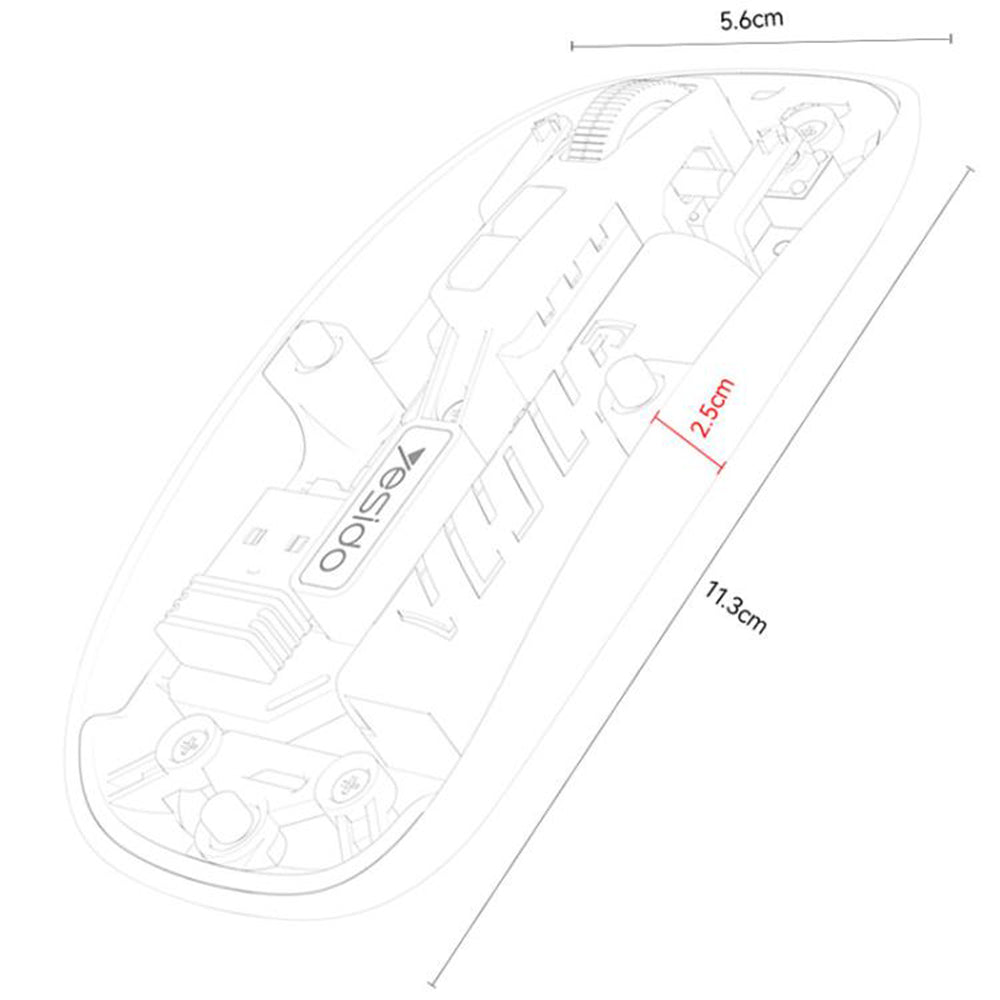 Kabellose Maus Yesido KB29, 800DPI - 1600DPI, BT / Wi-Fi, Weiß