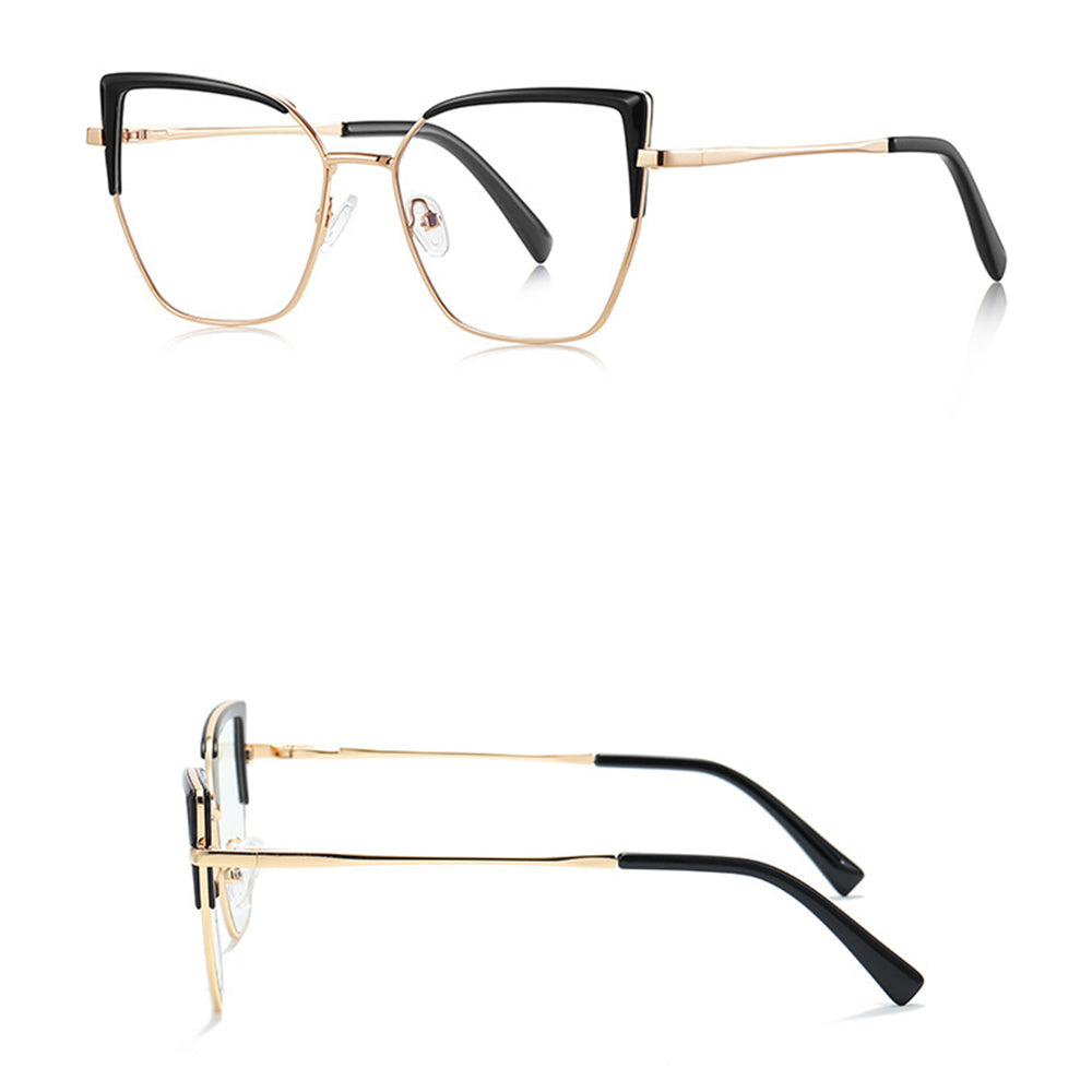 Damen Computerbrille Techsuit 3156, Anti-Blue Light, Schwarz Gold