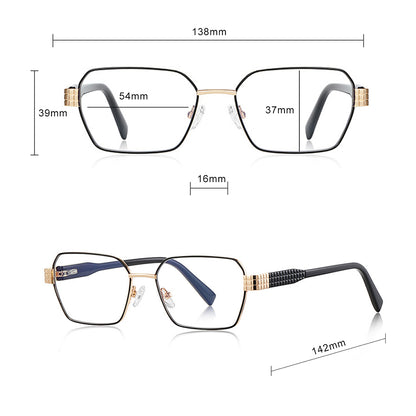 Damen Computerbrille Techsuit 3161, Anti-Blue Light, Schwarz Gold